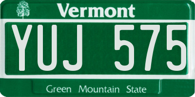 VT license plate YUJ575