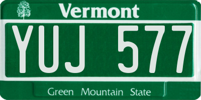 VT license plate YUJ577