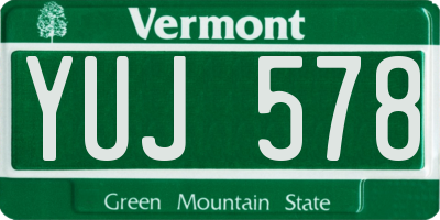 VT license plate YUJ578