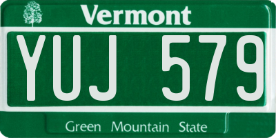 VT license plate YUJ579