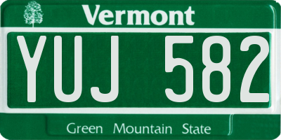 VT license plate YUJ582