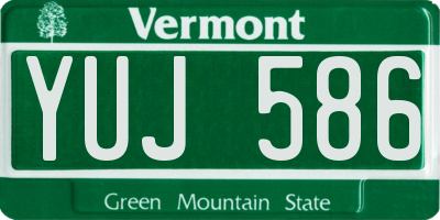 VT license plate YUJ586
