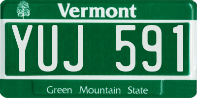 VT license plate YUJ591