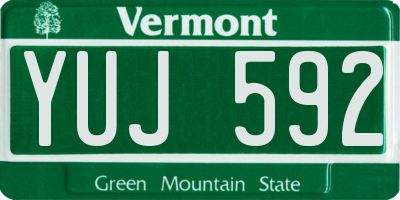 VT license plate YUJ592