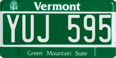 VT license plate YUJ595