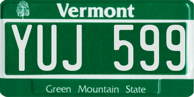 VT license plate YUJ599