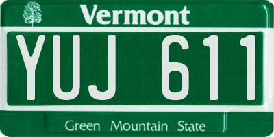 VT license plate YUJ611