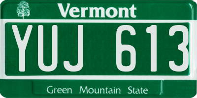VT license plate YUJ613