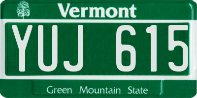 VT license plate YUJ615