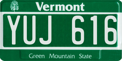 VT license plate YUJ616