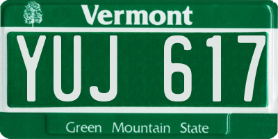 VT license plate YUJ617