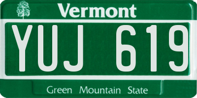 VT license plate YUJ619