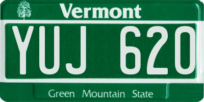 VT license plate YUJ620