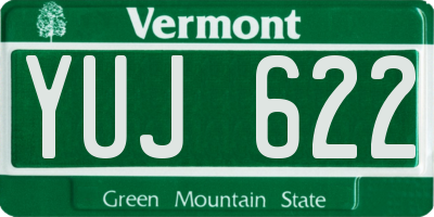 VT license plate YUJ622