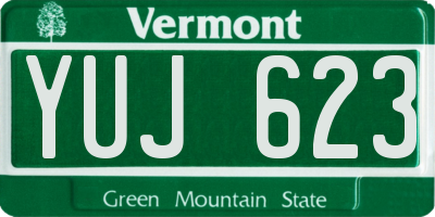 VT license plate YUJ623
