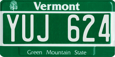 VT license plate YUJ624