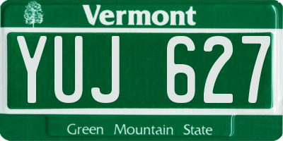 VT license plate YUJ627