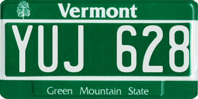 VT license plate YUJ628