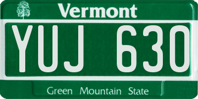 VT license plate YUJ630
