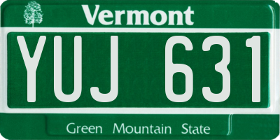 VT license plate YUJ631
