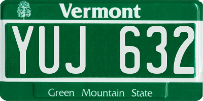 VT license plate YUJ632