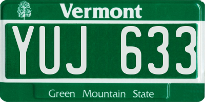 VT license plate YUJ633