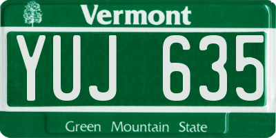 VT license plate YUJ635