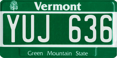 VT license plate YUJ636