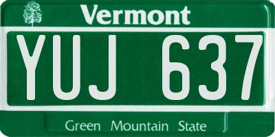 VT license plate YUJ637