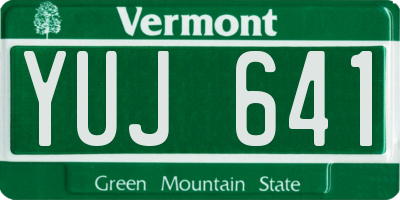 VT license plate YUJ641