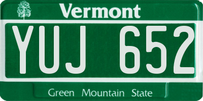 VT license plate YUJ652