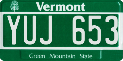 VT license plate YUJ653