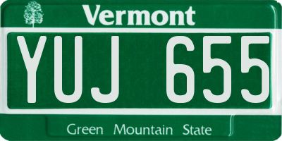 VT license plate YUJ655