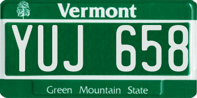 VT license plate YUJ658