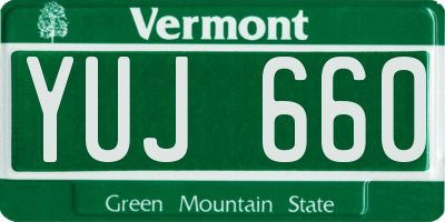 VT license plate YUJ660
