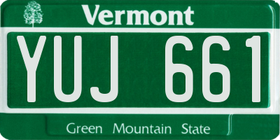 VT license plate YUJ661