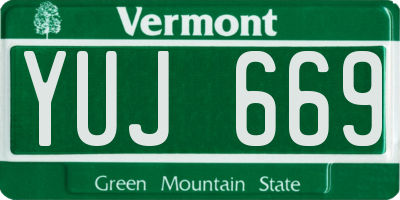 VT license plate YUJ669