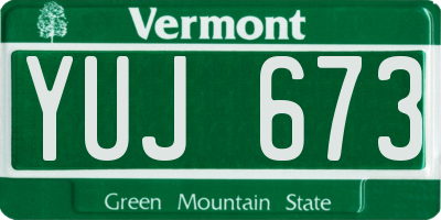 VT license plate YUJ673