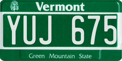 VT license plate YUJ675