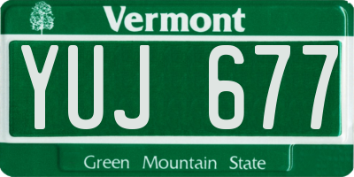 VT license plate YUJ677