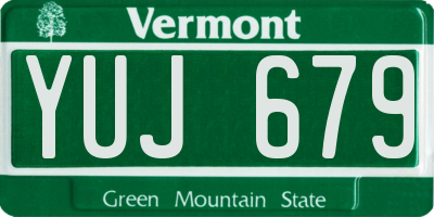 VT license plate YUJ679