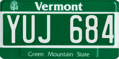 VT license plate YUJ684