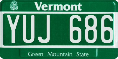 VT license plate YUJ686
