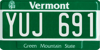 VT license plate YUJ691