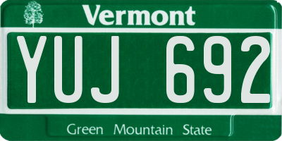 VT license plate YUJ692