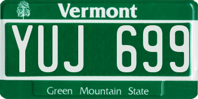 VT license plate YUJ699