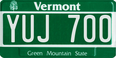 VT license plate YUJ700