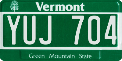 VT license plate YUJ704