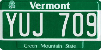 VT license plate YUJ709