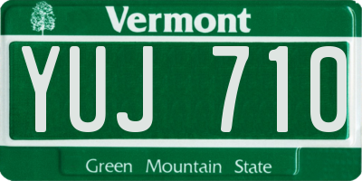 VT license plate YUJ710
